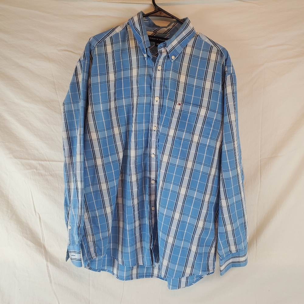 Mens Tommy Hilfiger Long Sleeve Button Down Shirt Sz Large